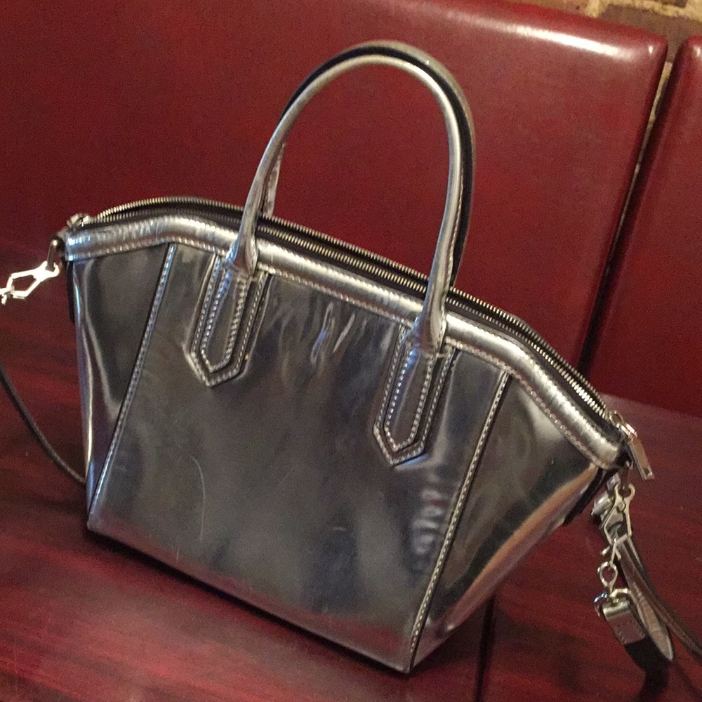 Stylish Metalic Silver J crew Bag